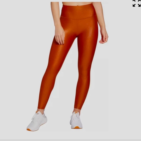 CALIA by Carrie Underwood Pants - Calia shimmer copper foil ankle high rise legging Sz L 12/14